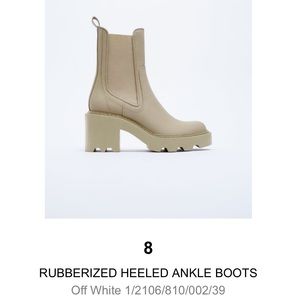 Zara Rubberized Heeled Ankle Boots